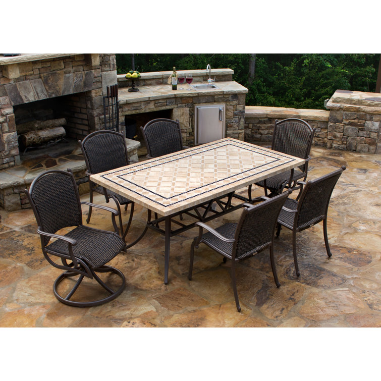 Tile top patio discount table with 6 chairs